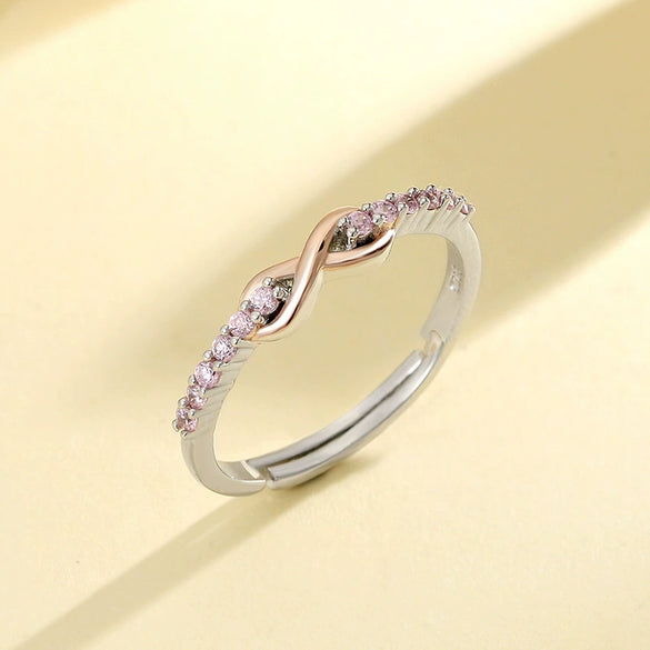 Wholesale Ring 925 Sterling Silver Infinite Love Diamondencrusted With Letters Numbers Text Simple Style