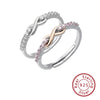 Wholesale Ring 925 Sterling Silver Infinite Love Diamondencrusted With Letters Numbers Text Simple Style