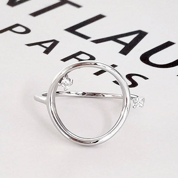 Wholesale Ring 925 Sterling Silver Microinlaid Zircon Geometric Electroplated