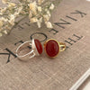 Wholesale Ring 925 Sterling Silver Red Agate Heart Normcore Fashion Female Design Ins Style