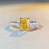 Wholesale Ring 925 Sterling Silver Yellow Diamond Raydian Cut Oval Geometric Electroplated Women's