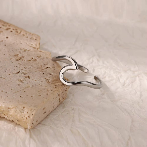 Wholesale Ring Titanium Steel And Stainless Steel Geometric Style 18K Gold Plated