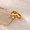 Wholesale Ring Titanium Steel And Stainless Steel Geometric Style 18K Gold Plated