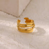 Wholesale Ring Titanium Steel And Stainless Steel Geometric Style 18K Gold Plated