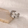 Wholesale Ring Titanium Steel And Stainless Steel Geometric Style 18K Gold Plated
