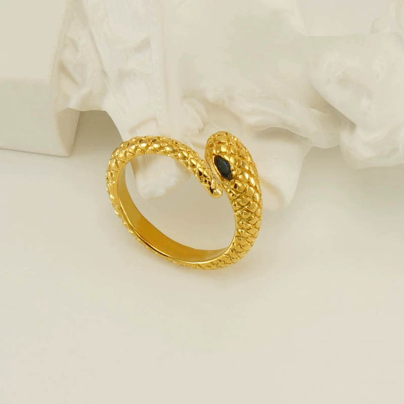 Wholesale Ring 316L Stainless Steel Animal Zodiac Rhombus Shaped Electroplated Retro Normcore Style