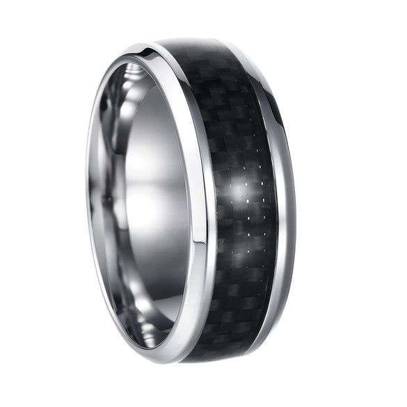 Wholesale Ring Titanium Steel Carbon Fiber Geometric Style Electroplating Unisex