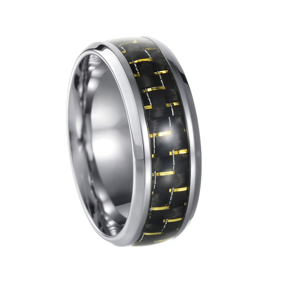 Wholesale Ring Titanium Steel Carbon Fiber Geometric Style Electroplating Unisex