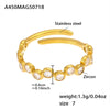 Wholesale Ring Titanium Steel Colorful Zircon Geometric Open Ring Electroplated Jewelry For Women