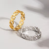 Wholesale Ring Titanium Steel Four Leaf Flower Hollow Laser Cutting Electroplated Women's Ring