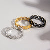 Wholesale Ring Titanium Steel Four Leaf Flower Hollow Laser Cutting Electroplated Women's Ring