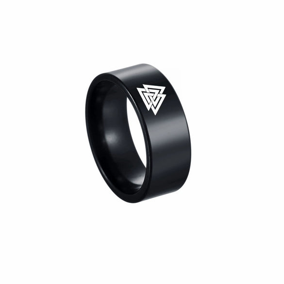 Wholesale Ring Titanium Steel Geometric Celtic Knot Viking Rune Laser Marking Unisex