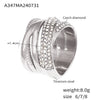 Wholesale Ring 316L Stainless Steel Geometric Crosswoven Multirow Diamond Plated 18K True Gold Light Luxury Fashionable For Women