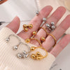 Wholesale Ring 316L Stainless Steel Geometric Design Electroplated Unisex
