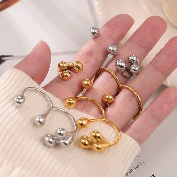 Wholesale Ring 316L Stainless Steel Geometric Design Electroplated Unisex
