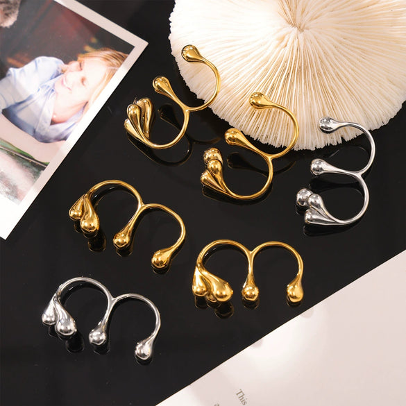 Wholesale Ring 316L Stainless Steel Geometric Design Electroplated Unisex
