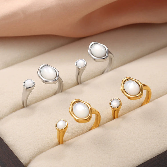 Wholesale Ring 316L Stainless Steel Geometric Electroplated Fashion Retro Style For Women