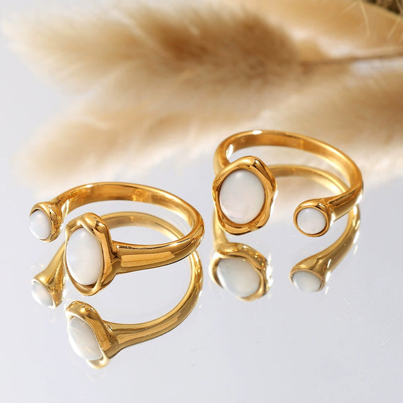 Wholesale Ring 316L Stainless Steel Geometric Electroplated Fashion Retro Style For Women