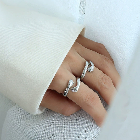 Wholesale Ring 316L Stainless Steel Geometric Electroplated Women's Personalized Style