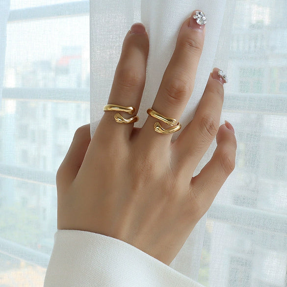 Wholesale Ring 316L Stainless Steel Geometric Electroplated Women's Personalized Style