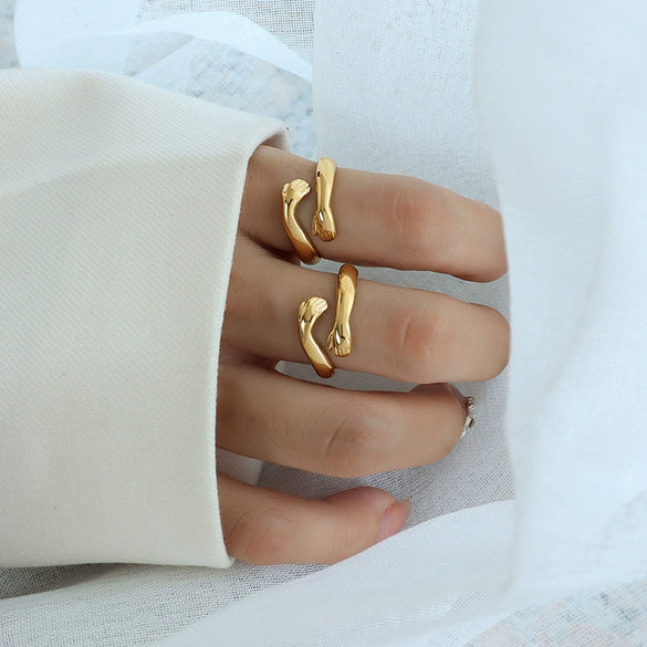 Wholesale Ring 316L Stainless Steel Geometric Electroplated Women's Personalized Style