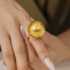 Wholesale Ring 316L Stainless Steel Geometric Exaggerated Open Plated 18K Gold For Women