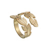 Wholesale Ring Titanium Steel Geometric Feather Fur Shape Electroplating Opening Adjustable Women's