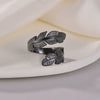Wholesale Ring Titanium Steel Geometric Feather Fur Shape Electroplating Opening Adjustable Women's