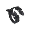 Wholesale Ring Titanium Steel Geometric Feather Fur Shape Electroplating Opening Adjustable Women's