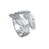 Wholesale Ring Titanium Steel Geometric Feather Fur Shape Electroplating Opening Adjustable Women's