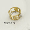 Wholesale Ring Titanium Steel Geometric Flower Style 14K Gold Plated