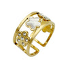 Wholesale Ring Titanium Steel Geometric Flower Style 14K Gold Plated