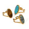 Wholesale Ring Titanium Steel Geometric French Retro Style Set With Gems
