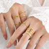 Wholesale Ring 316L Stainless Steel Geometric Inlaid Zircon Simple Women's