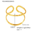 Wholesale Ring 316L Stainless Steel Geometric Leaf Pattern 18K Gold Plated Electroplated For Women