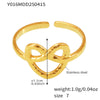 Wholesale Ring 316L Stainless Steel Geometric Leaf Pattern 18K Gold Plated Electroplated For Women