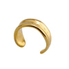 Wholesale Ring Titanium Steel Geometric Metallic Concave Irregular Wide And Narrow Opening Adjustable Electroplated Real Gold