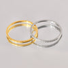 Wholesale Ring Titanium Steel Geometric Pattern Electroplated