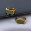Wholesale Ring Titanium Steel Geometric Pattern 18K Goldplated Retro Stylish Unisex