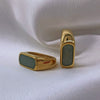 Wholesale Ring Titanium Steel Geometric Pattern 18K Goldplated Retro Stylish Unisex