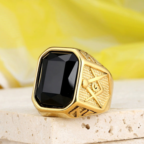 Wholesale Ring Titanium Steel Geometric Polishing Men's