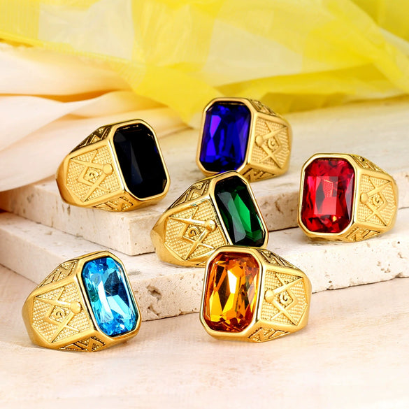 Wholesale Ring Titanium Steel Geometric Polishing Men's