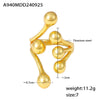 Wholesale Ring Titanium Steel Geometric Style Electroplated 18K Gold Branch Opening Design Creative Exaggerated Fashion