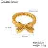 Wholesale Ring 316L Stainless Steel Gold Plated Bow Geometric Design