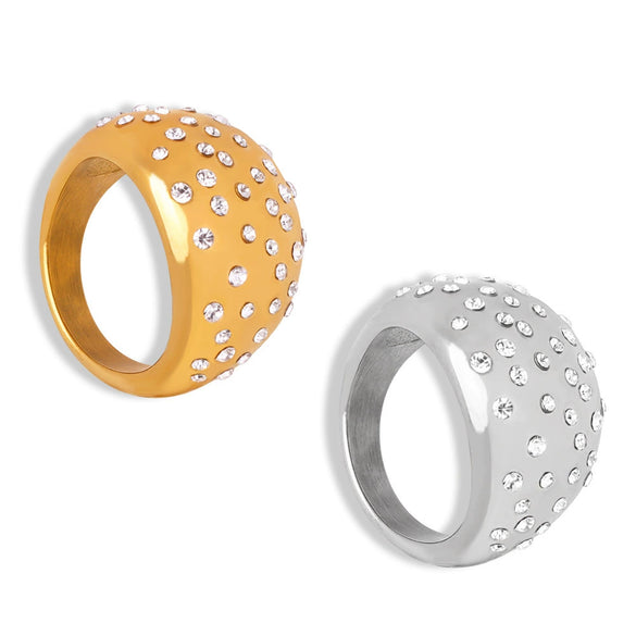 Wholesale Ring 316L Stainless Steel Gold Plated Geometric Design