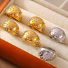 Wholesale Ring 316L Stainless Steel Gold Plated Geometric Design