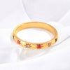 Wholesale Ring Titanium Steel Gold Plated Rainbow Diamond Stacked Animal Zodiac Geometric U Shaped Cartoon Character Design For Women