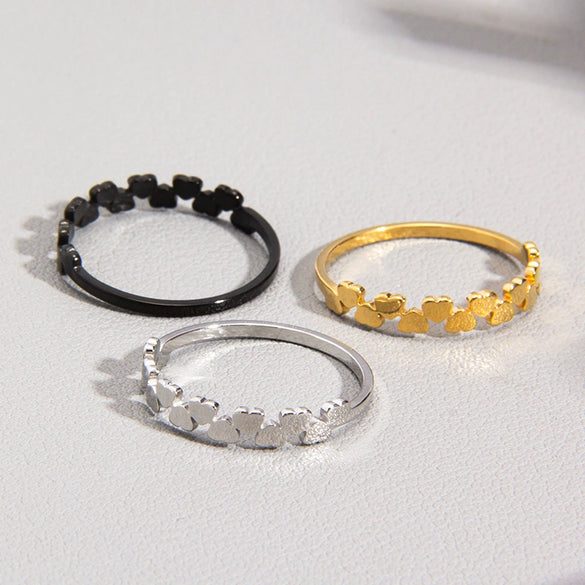 Wholesale Ring Titanium Steel Heart Shaped Electroplated For Women