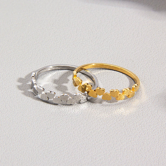 Wholesale Ring Titanium Steel Heart Shaped Electroplated For Women