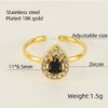 Wholesale Ring 316L Stainless Steel Highend Geometric Style Doublelayer Zirconiaembedded Love Ring For Women